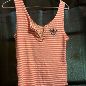 Holister striped tank top